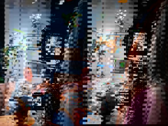 Ontdek alles wat je moet weten over Creative Business bij Inholland Creative Business studenten werken aan een media-opdracht